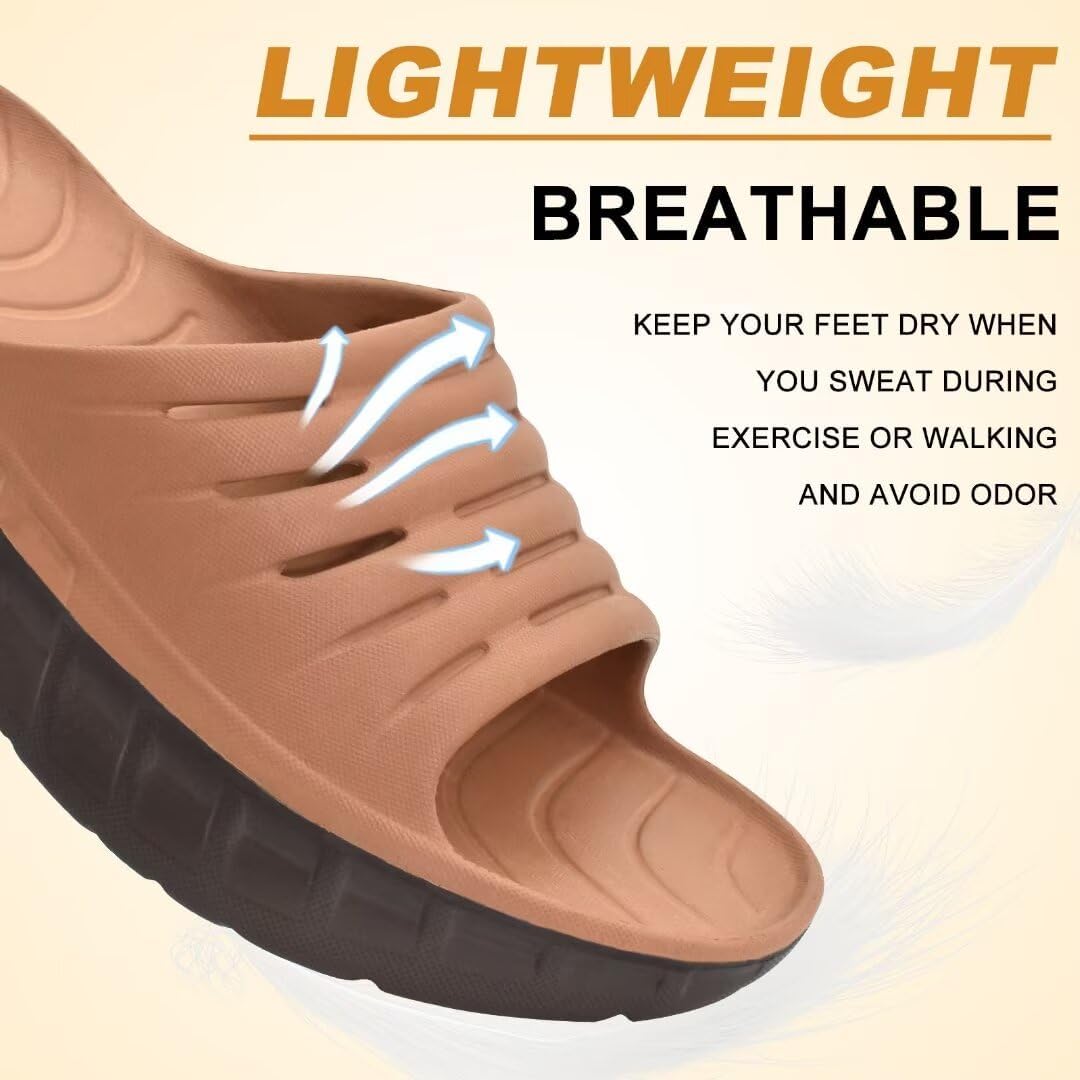 KuaiLu Recovery Sandalen Herren Bequeme Plantarfasziitis Schlappen Orthopädische Offene Zehen Männer