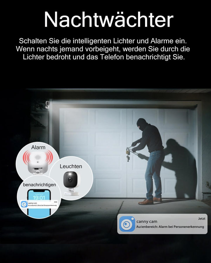 Vimtag 4MP Kamera Überwachungs Aussen, IP66 Wasserdicht, Überwachungskamera Aussen/Innen mit Farbige