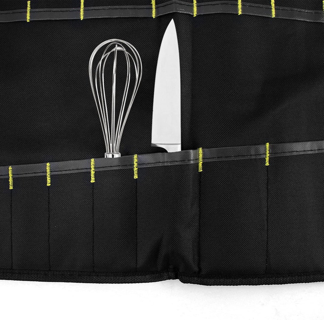 QWORK® Messer-Rolltasche mit 22 Fächern, Tragbare Oxford Messertasche Werkzeugtasche für Freizeit un
