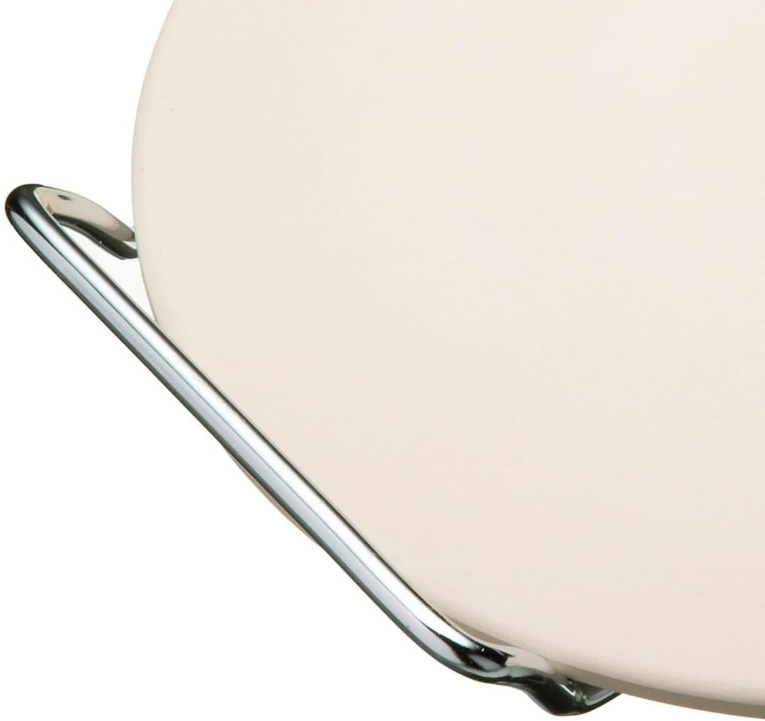 KitchenCraft Pizzastein mit Schneider 32cm, Keramik, Beige, 28 x 18 x 18 cm, 28 x 18 x 18 cm