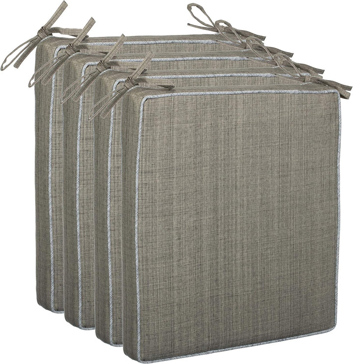 Brandsseller Outdoor Garten Sitzkissen Auflagen Kissen mit Paspel - Leinenoptik Uni - Schmutz- und W