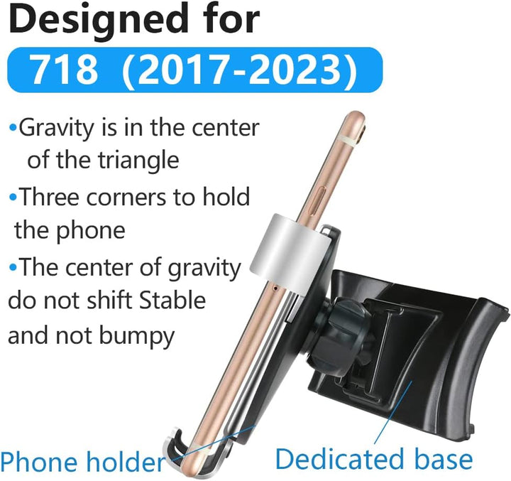 LUNQIN Kfz-Handyhalterung für 2017–2023 Porsche 718 Boxster Cayman Big Phones mit Hülle Auto Zubehör