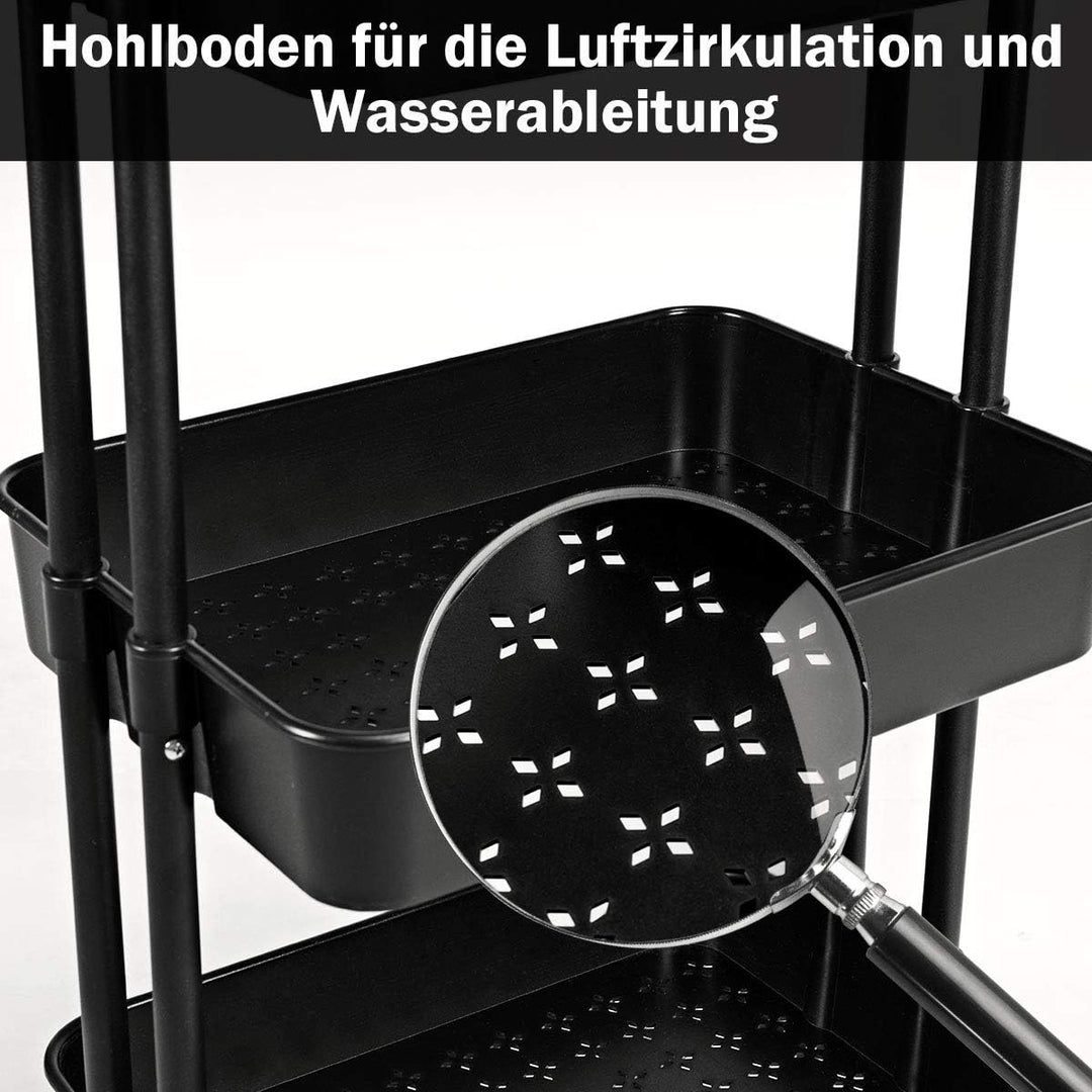 COSTWAY Servierwagen auf Rollen, Küchenwagen mit Metallrahmen, Rollwagen mit3 Regale, Allzweckwagen