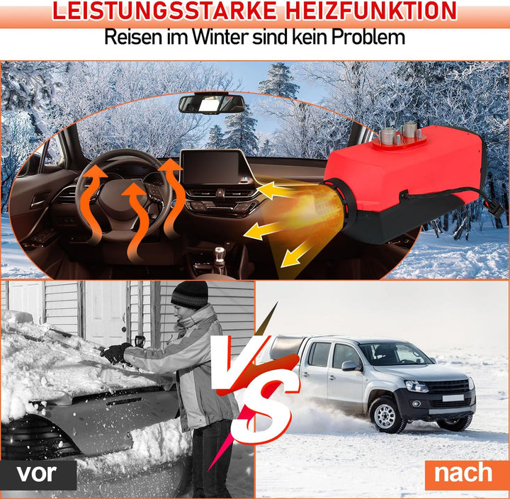 Randaco Standheizung Diesel, 5KW 12V Diesel Lufterhitzer, Luft Dieselheizung mit Fernbedienung & Ölp