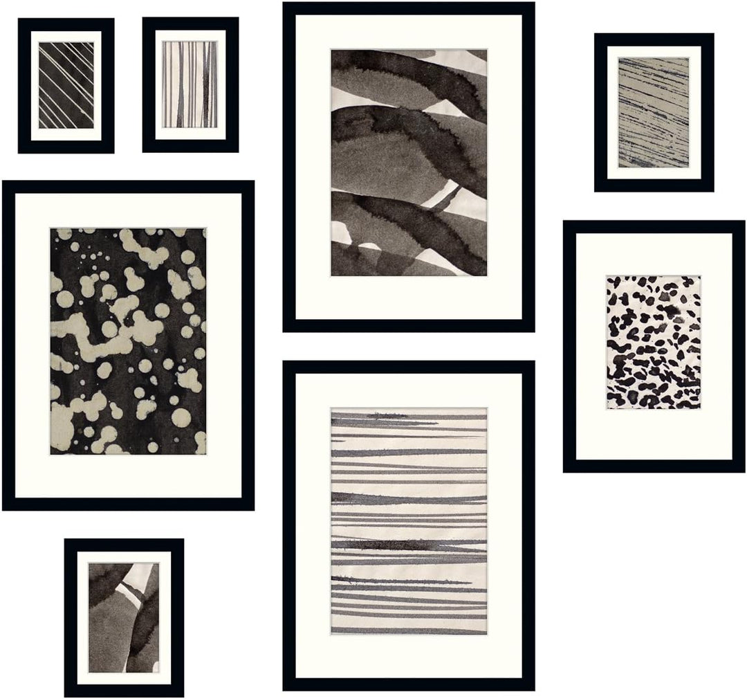 Eurographics Specular Reflection Bilderrahmen-Set, Glas/Holz, Schwarz, Verschiedenen Grössen, 8