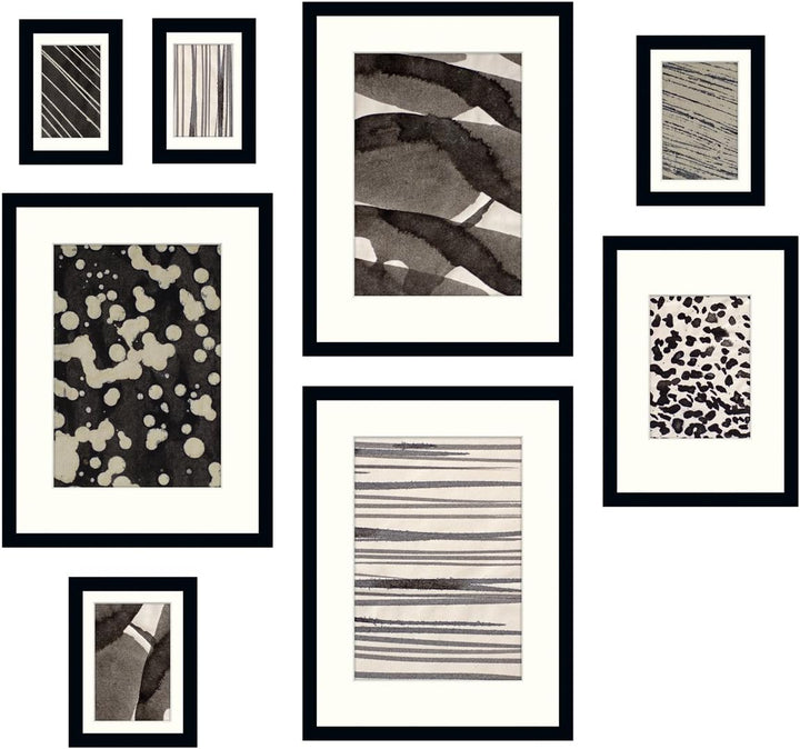 Eurographics Specular Reflection Bilderrahmen-Set, Glas/Holz, Schwarz, Verschiedenen Grössen, 8