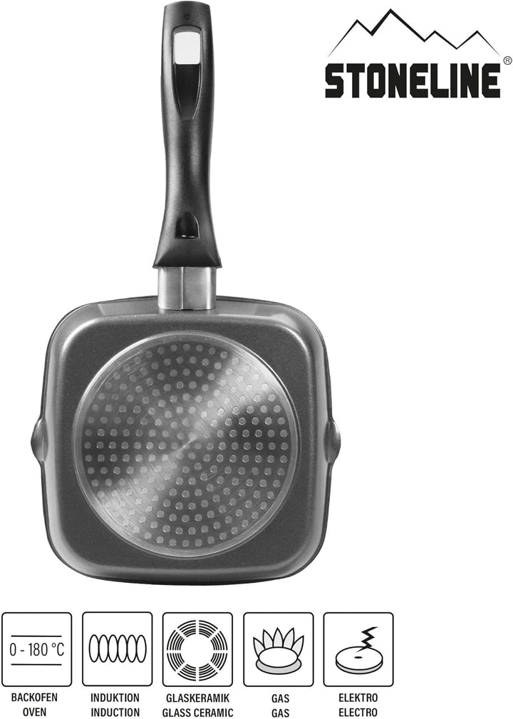 STONELINE® Grillpfanne 16 x 16 cm, mit 2 Ausgüssen 16 cm Classic, 16 cm Classic