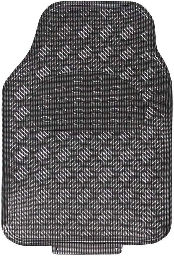 JVL 01-694 Titan Automatten-Set Metallisch mit Gummirückseite, Carbon, 4-teilig, Carbon