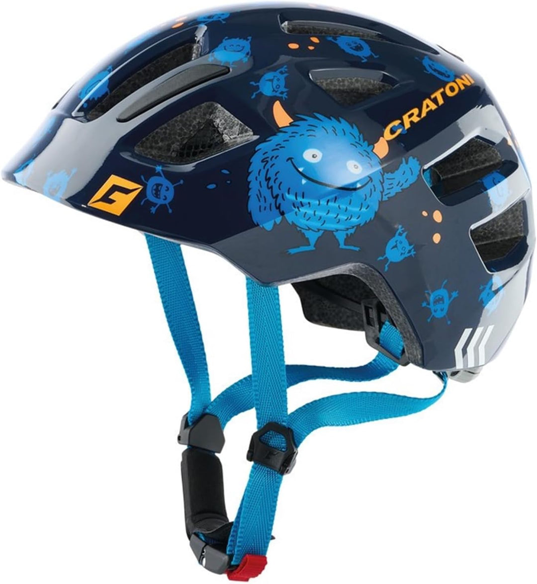 Cratoni Unisex Jugend Maxster Fahrradhelm, Monster/Blau Glänzend, XS/S