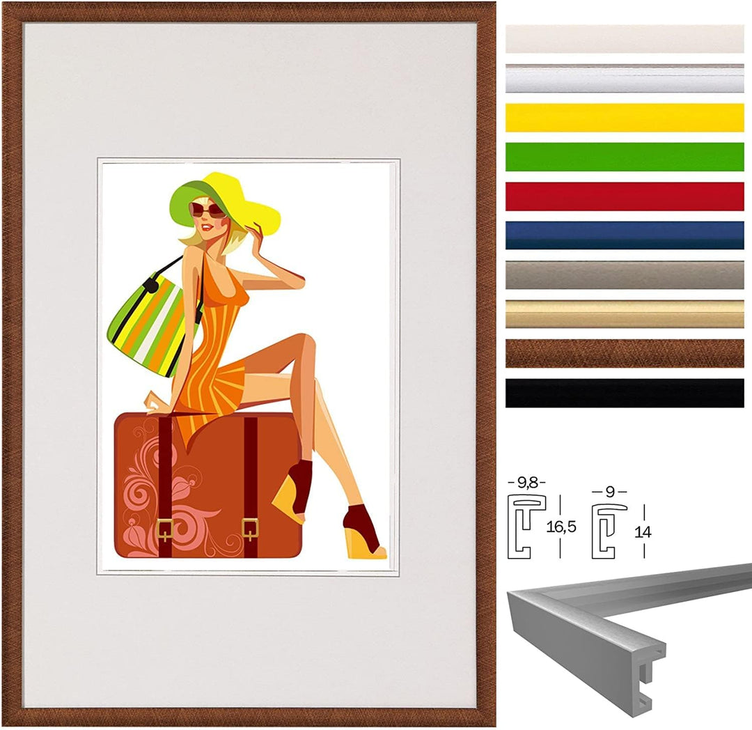 WOLTU Bilderrahmen 10x15 cm Set of 10 Fotorahmen aus Kunststoff mit Passepartout, Posterrahmen zum v