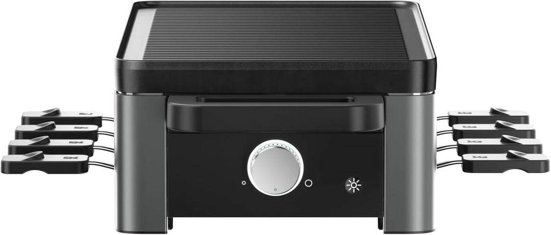 WMF Master Raclette Grill mit Keramikpfännchen und Schiebern, Raclette 8 Personen, 1500 W, mit Ablag