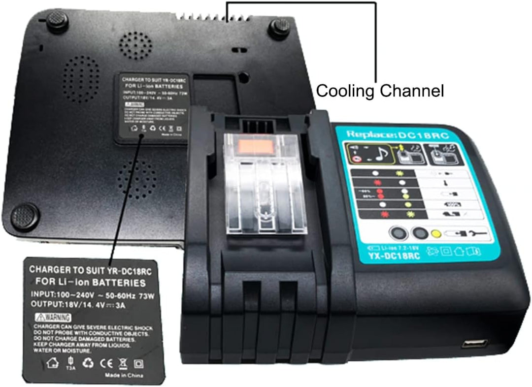 GOLEMON 3A 14.4-18V Ladegerät DC18RA DC18RC DC18RD DC18SC für 18V Makita BL1850 B BL1830 L1840B BL18