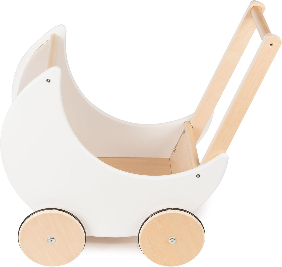 COIL Puppenwagen Lauflernwagen, Lauflernhilfe, aus Holz, Gummiräder, Kinderspielzeug
