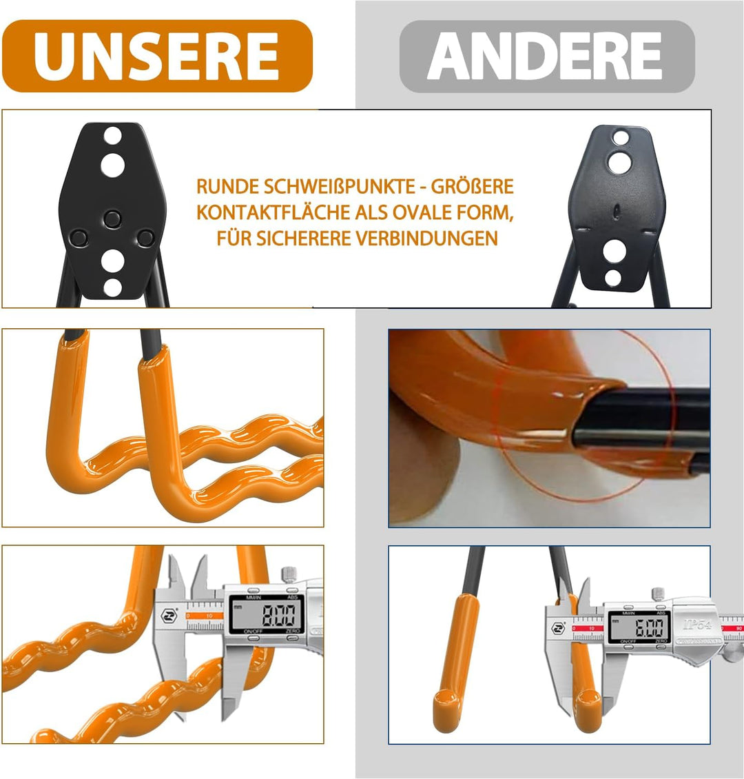 3-H 12 Stück Wandhaken Garage Haken, Schwerlast Doppelhaken Multi Grösse Garage Storage Hooks für Le
