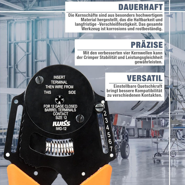 iCrimp IWD-12 Solid Barrel Crimpzange, 0,3-0,5mm², Crimpwerkzeuge Kontakte Deutsch & Amphenol Kontak