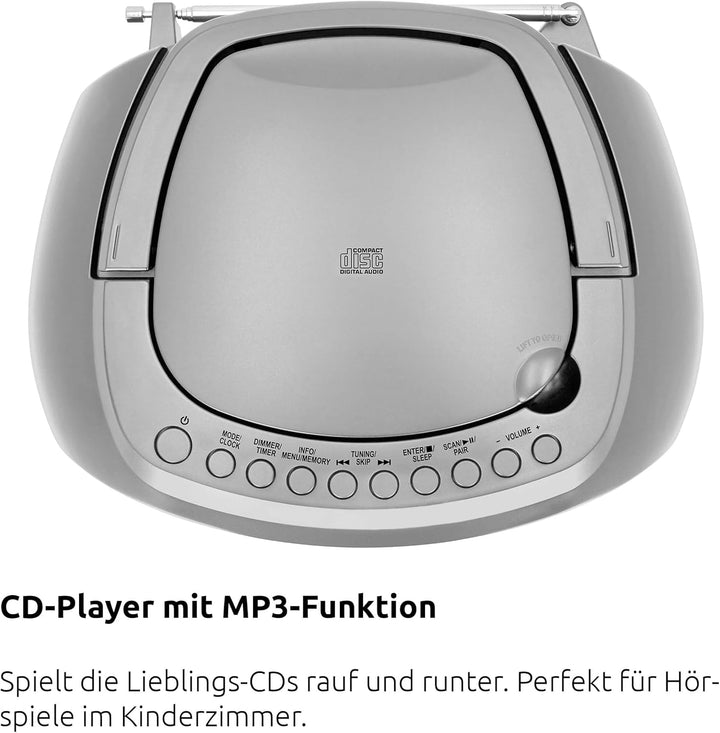 TechniSat DIGITRADIO 1990 - Stereo-Boombox mit DAB+/UKW-Radio und CD-Player (Bluetooth-Audiostreamin
