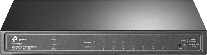TP-Link TL-SG2008P 8-Port Smart Managed Netzwerk LAN Switch mit 4 PoE+ Ports (62 Watt, IEEE-802.3af/