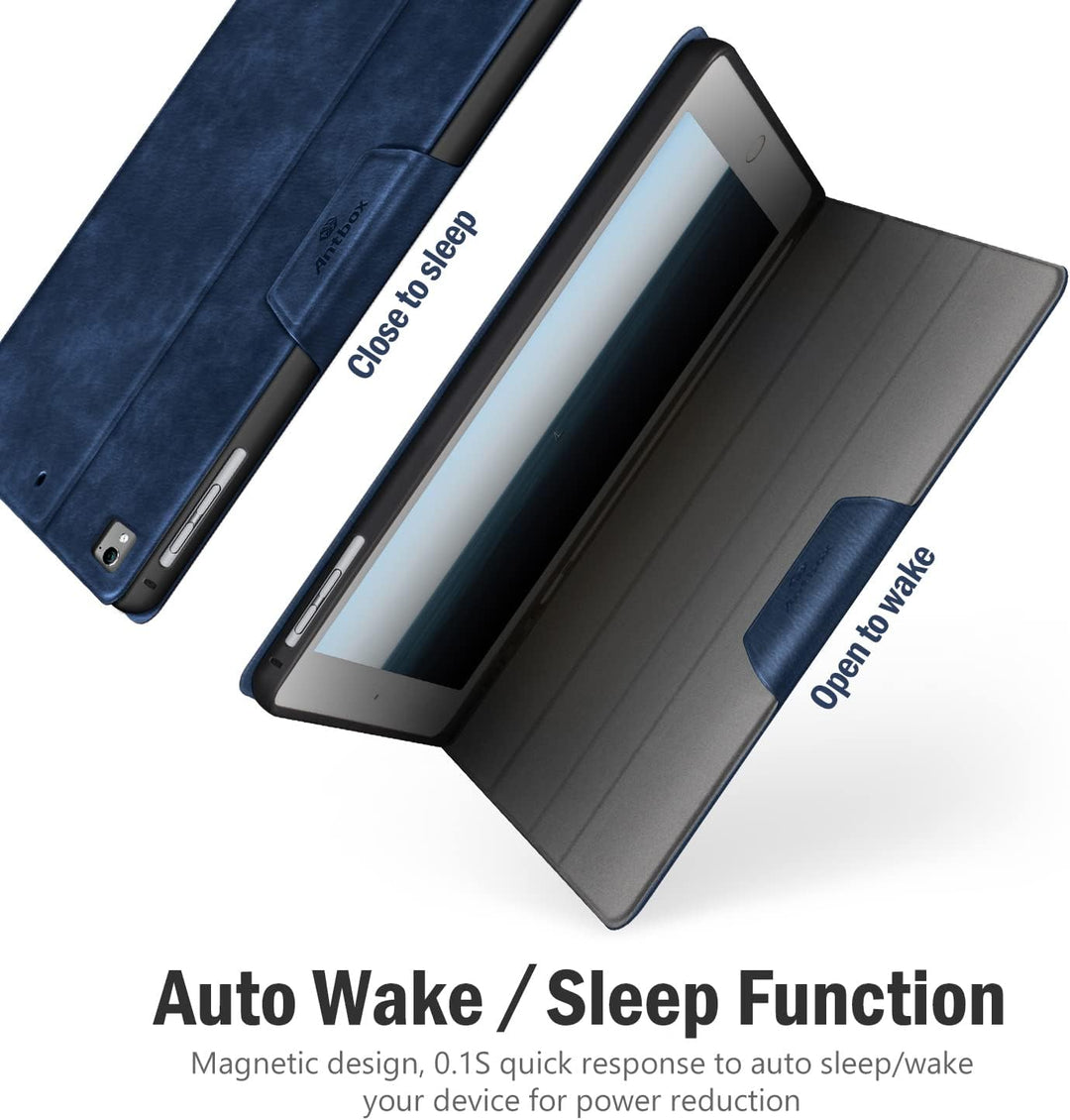 Antbox iPad 9.7 Zoll 2018/2017 Hülle mit Apple Pencil Halter Auto Schlaf/Wach Funktion PU Ledertasch