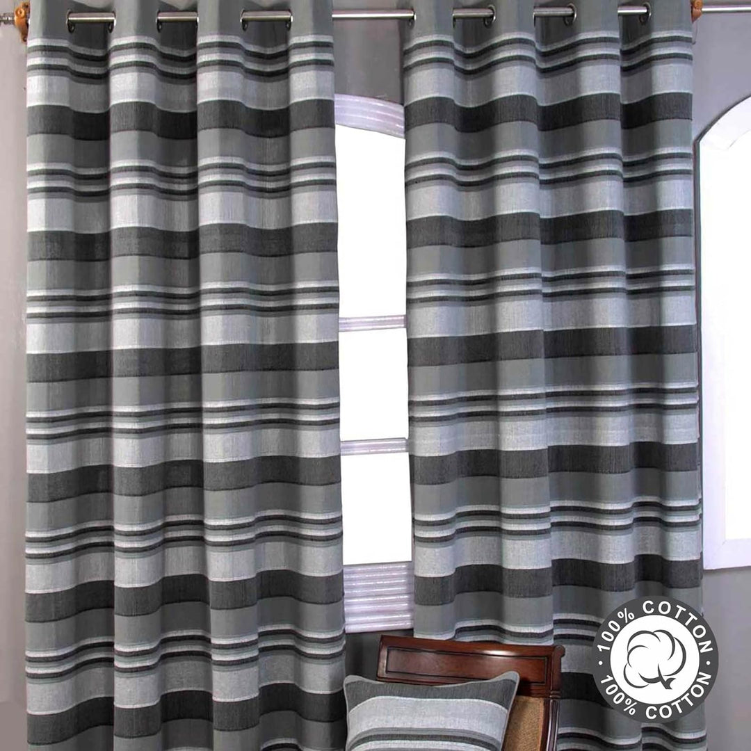 Homescapes handgewobener Vorhang Morocco grau 2er Set Ösenvorhang 167 x 182 cm (Breite x Länge) Deko