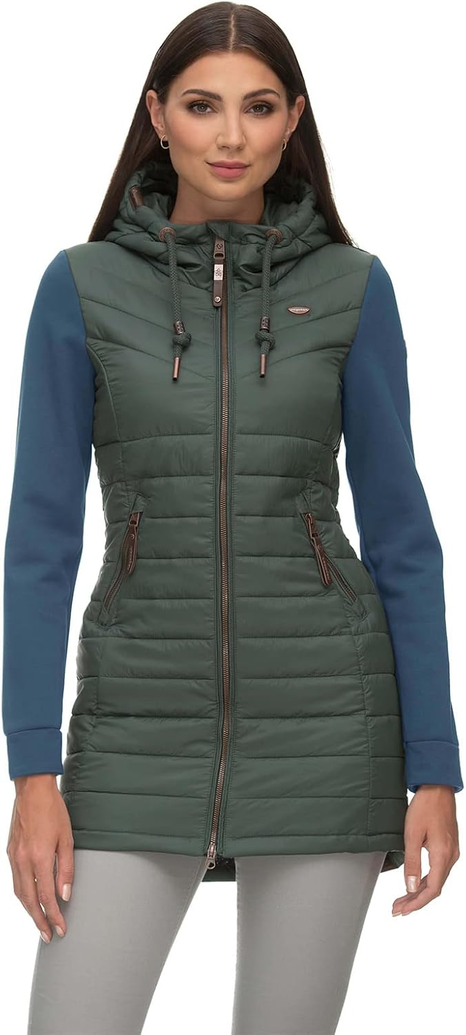 Ragwear LUCINDA VEST LONG Damen Frauen Weste,Mantel,Übergangsmantel mit Kapuze,Herbstmantel,wasserab