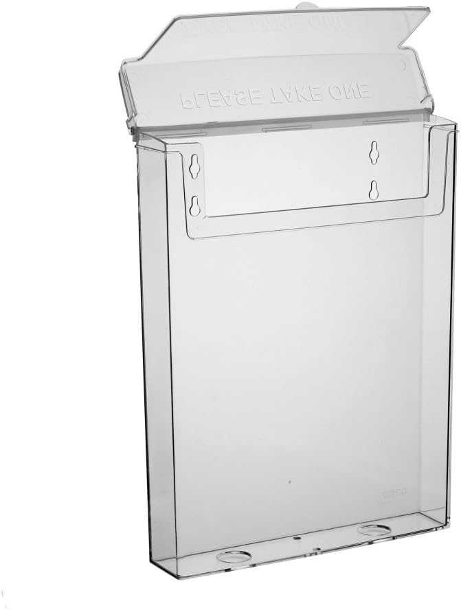 taymar DIN A4 Prospekthalter, Prospektbox mit Deckel, Wetterfest (auch für den Aussenbereich geeigne