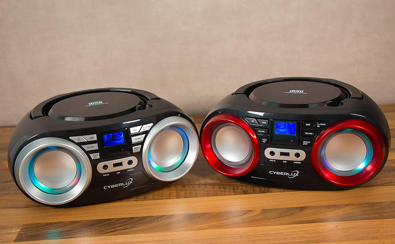 Tragbarer CD-Player | LED-Discolichter | Boombox | CD/CD-R | USB | FM Radio | AUX-In | Kopfhöreransc