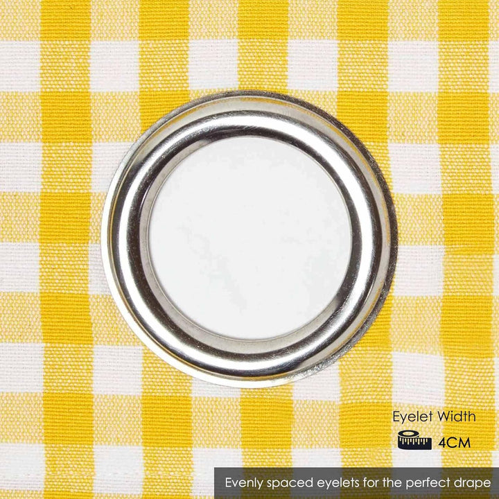 HOMESCAPES handgewobener Vorhang Ösenvorhang Dekoschal Gingham im 2er Set, 137 x 228 cm, 100% Reine