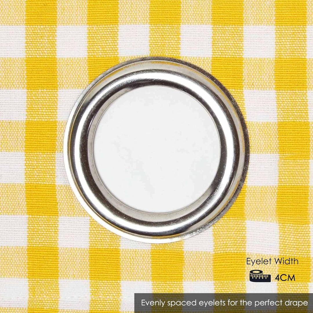 HOMESCAPES handgewobener Vorhang Ösenvorhang Dekoschal Gingham im 2er Set, 137 x 182 cm, 100% Reine