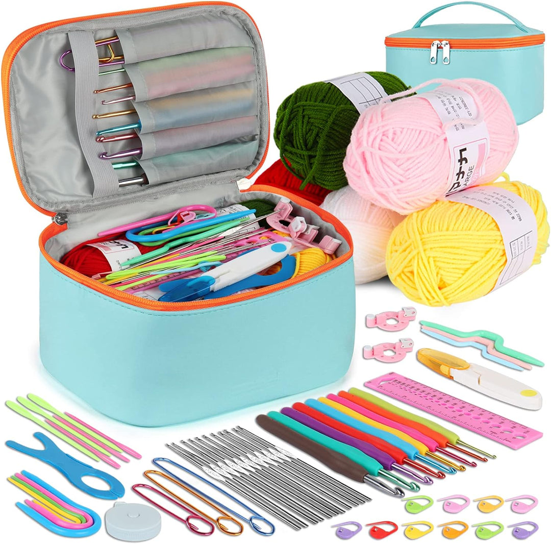 Coopay Häkelset für Anfänger Erwachsene, 58 Stück Häkelnadel Set Inklusive TPR Griff Häkelnadeln, Sp