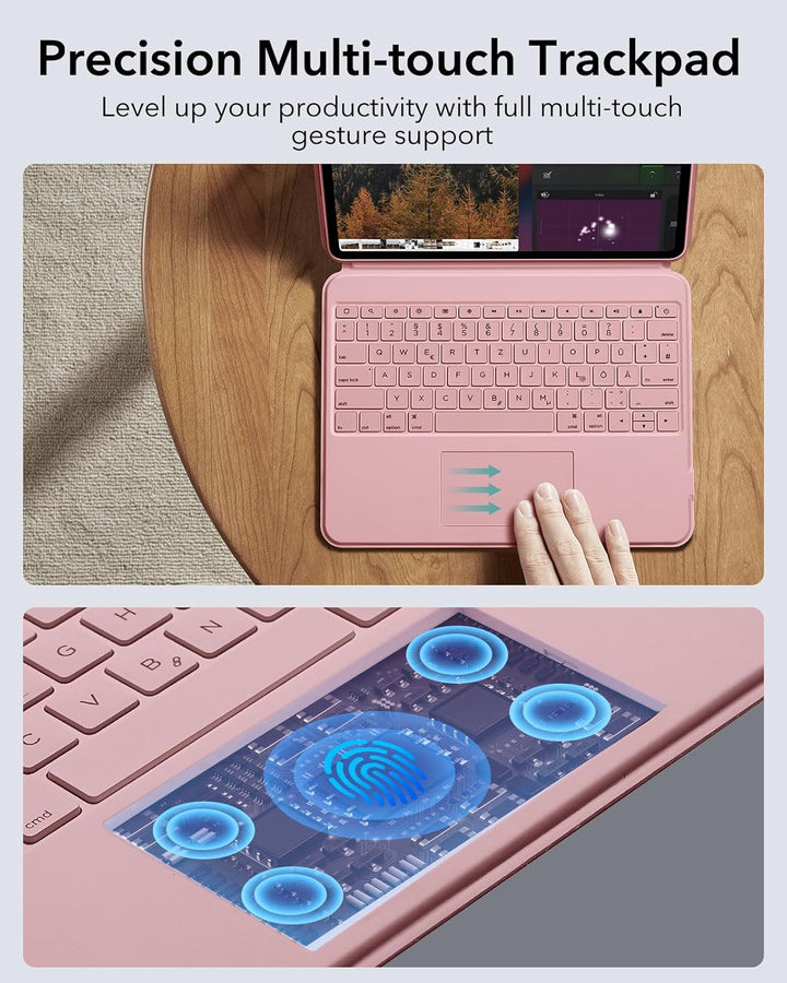 ESR Ascend für iPad Air 13 Zoll 2024 Tastatur Hülle mit Trackpad, magnetisch abnehmbare Tastatur mit