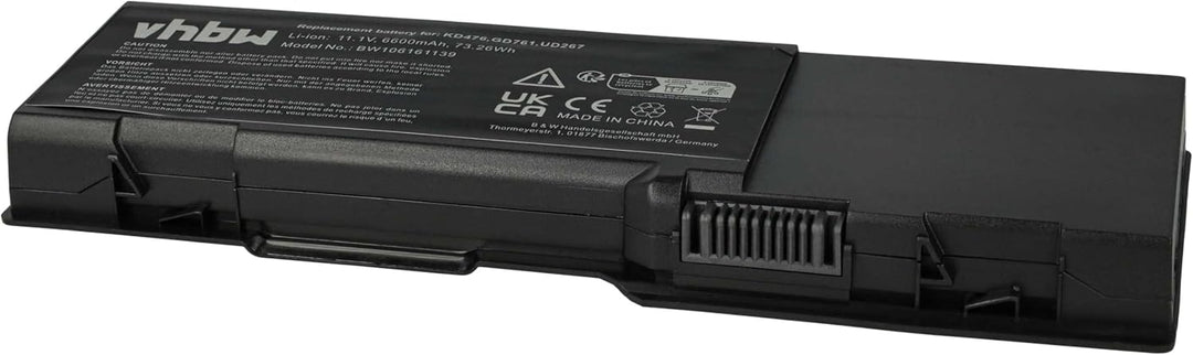 `HOCHLEISTUNGS-AKKU 11.1V 6600mAh passend für DELL Inspiron: 1501 / E1501 / E1505 / E1705 / 6000 / 9