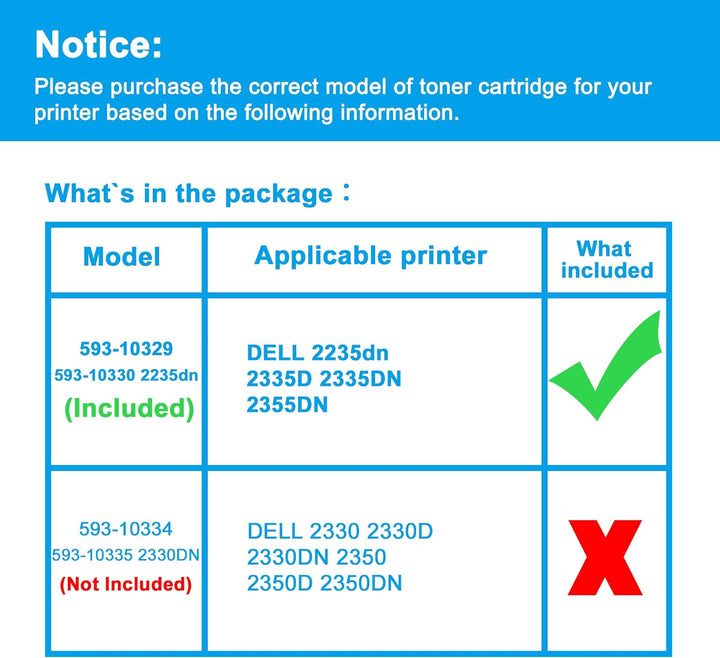 LCL Kompatibel Toner 593-10329 593-10330 2235dn 2335D 2335DN 2355DN 6000 Kompatible Seiten Ersatz fü