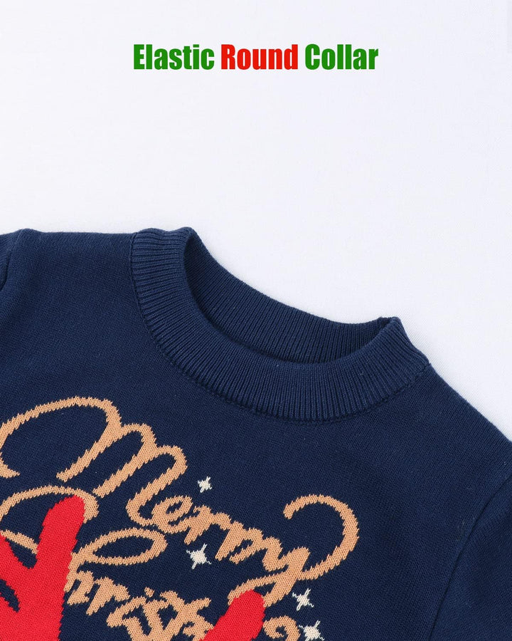Minizone Baby Winter Strickpullover Weihnachten Langarm Sweatshirts Warme Kleidung 1-6 Jahre 4-5 Jah