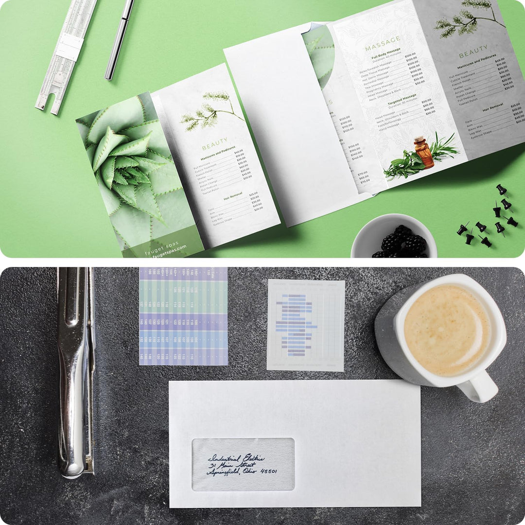 Netuno 1000x weisser Briefumschlag mit Fenster links DIN Lang 110 x 220 mm Geschäfts -Umschlag haftk