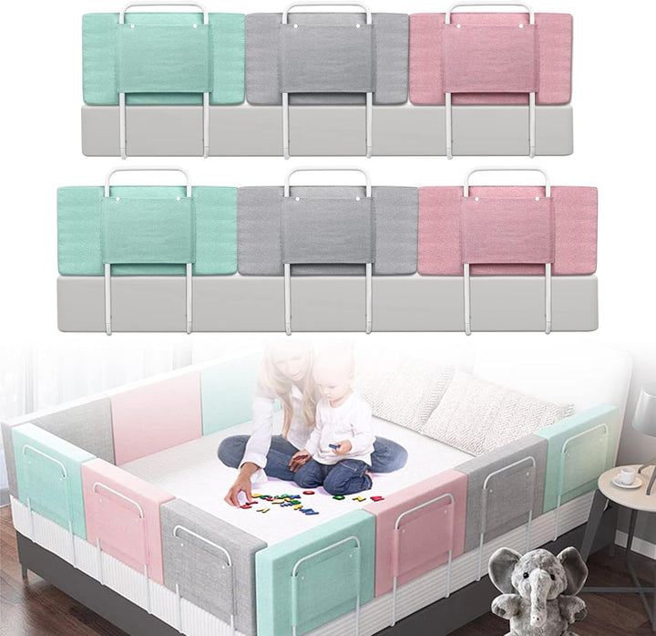 UISEBRT 3 Stück Bettgitter 60cm Rausfallschutz Bett, Bettschutzgitter für Kinder 5-Loch Höhenverstel