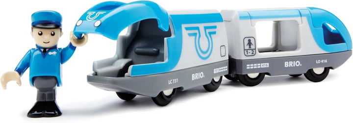 BRIO Bahn 33506 - Blauer Reisezug (Batterielok) Ohne zusätzliche Batterien
