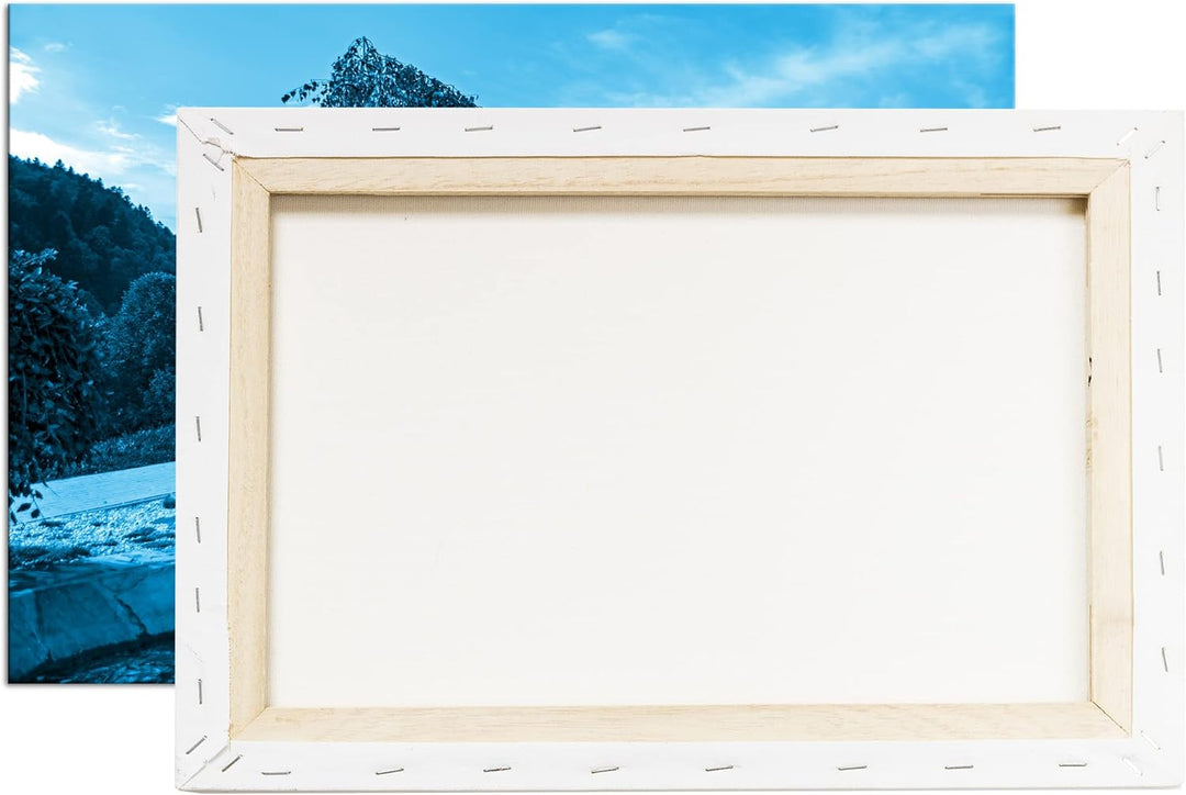 deyoli Traumhaft lechtender Garten Format: 80x60 Effekt: Monocrome Blau als Leinwandbild, Motiv fert