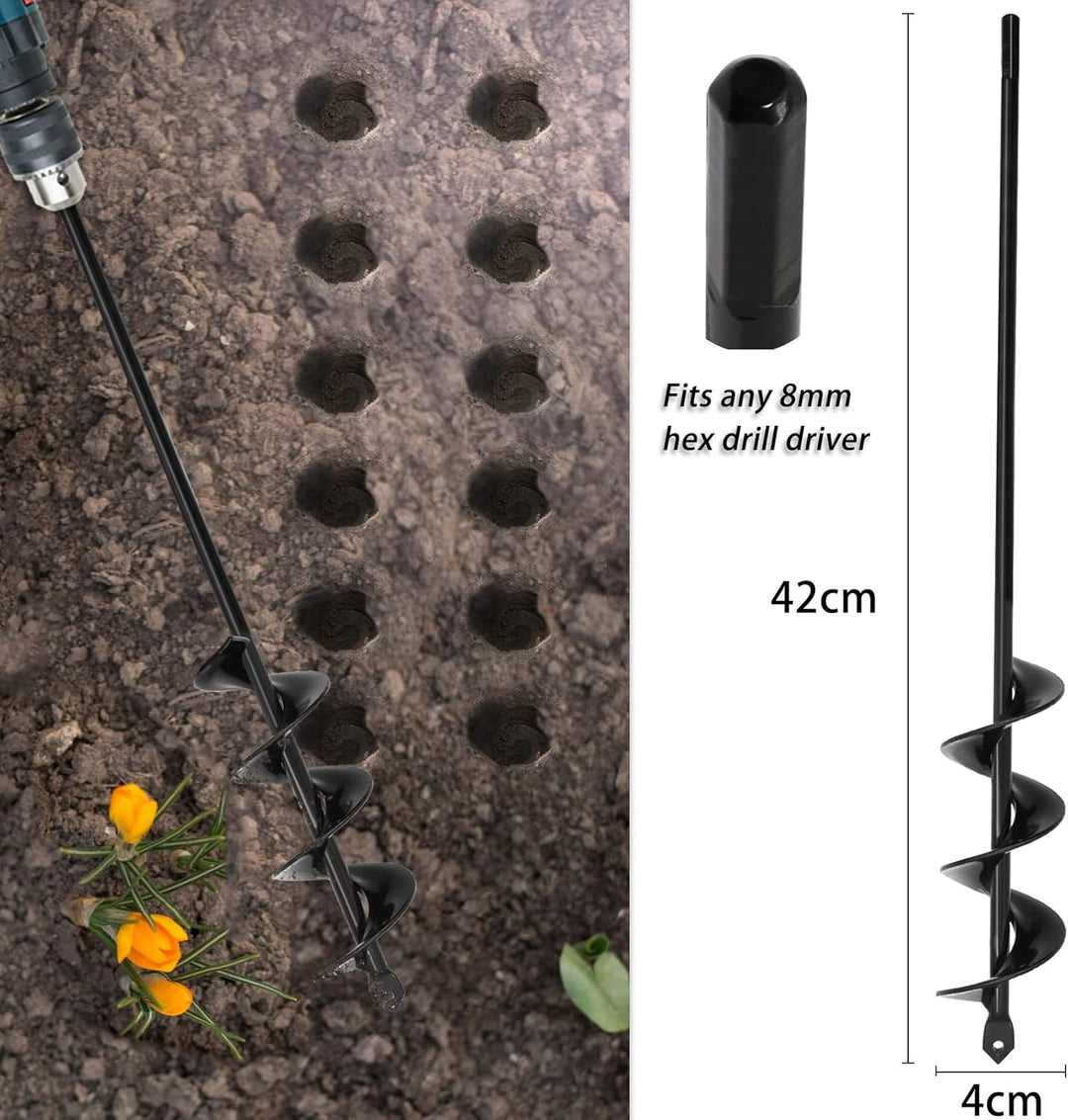 Gartenbohrer Erdbohrer für Bohrmaschine,Pflanzbohrer für Akkuschrauber,Grabungswerkzeug zum Pflanzen