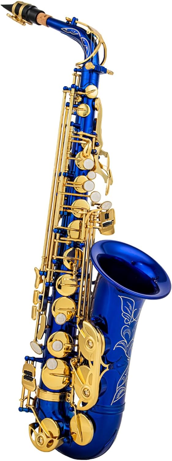 Btuty Eb Alt-Saxophon Messing E Flat Sax 802 Schlüsseltyp Holzblasinstrument mit Reinigungsstab Stof