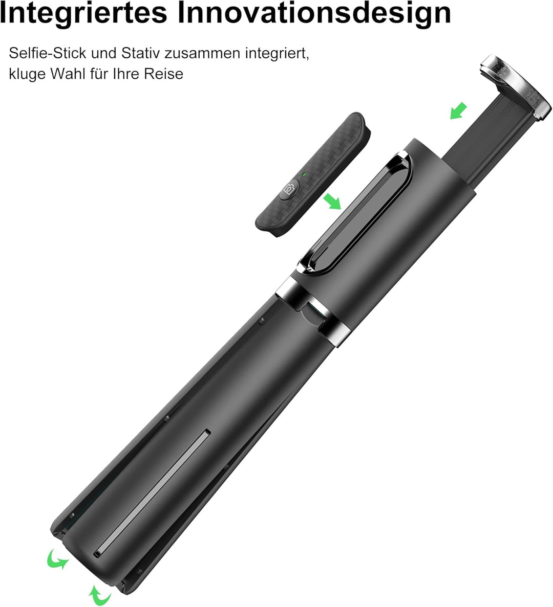 ATUMTEK Bluetooth Selfie-Stick Stativ, 3 in 1 Aluminium Selfie Stange, 360° Drehbar, mit Kabelloser
