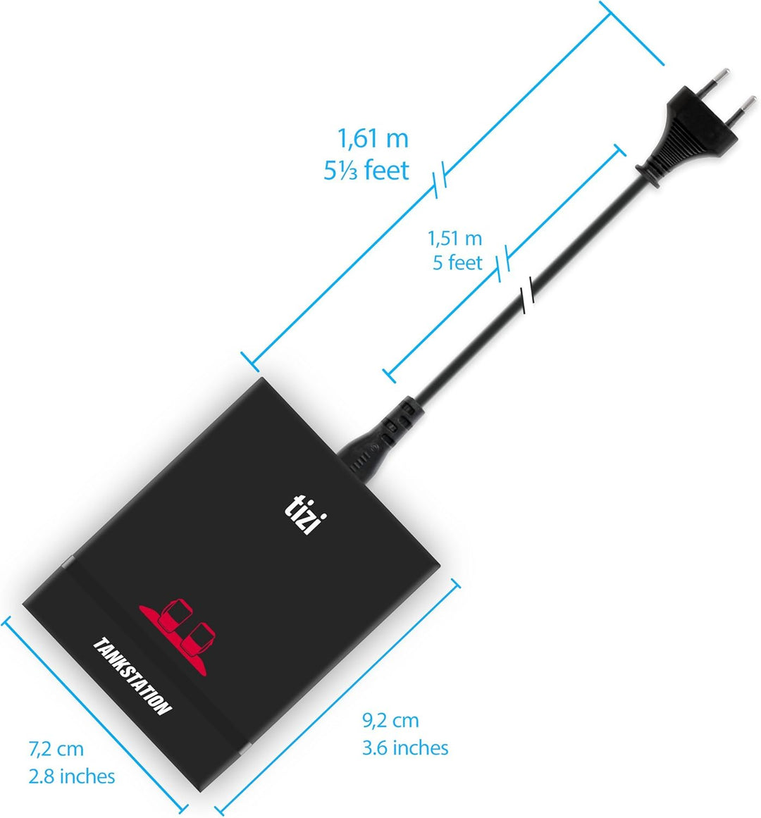 equinux tizi Tankstation USB-C + 3 USB-A (75W) mit bis zu 60W USB-C PD Leistung - 4-Port-Ladegerät m