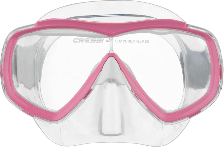 Cressi Estrella Jr - Maske zum Tauchen und Schnorcheln Transparent/Rosa Maske + Schnorchel, Transpar