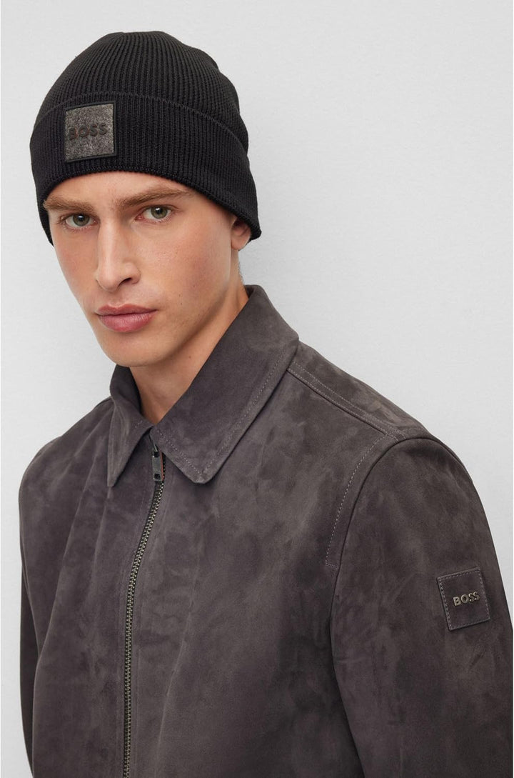 BOSS Herren Mütze Strickmütze Foxxy Einheitsgrösse -001 black, Einheitsgrösse -001 black