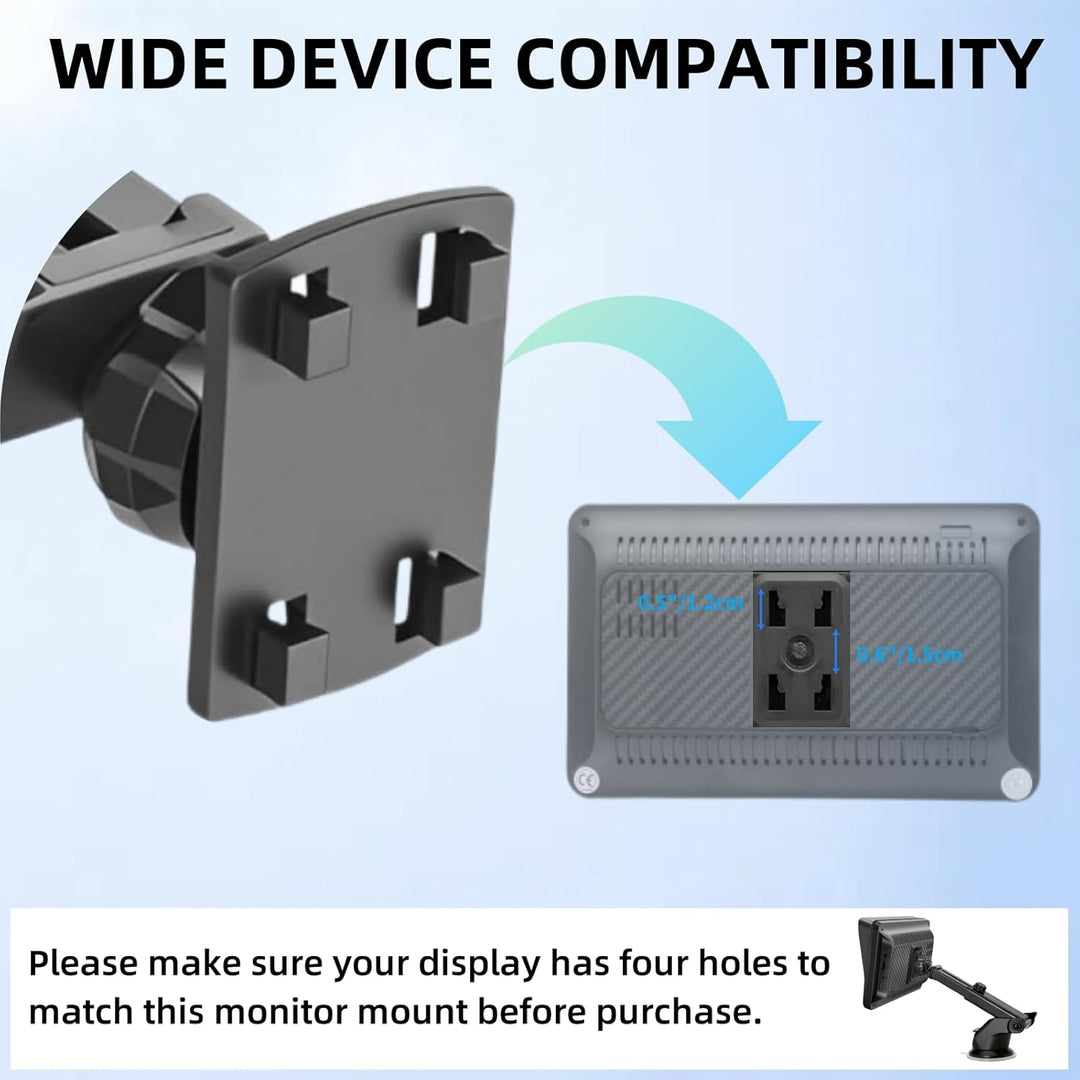 Epronic Flexibel Armaturenbrett Halterung für Wirelss Apple Carplay Bildschirm, Saugnapf Halterung f