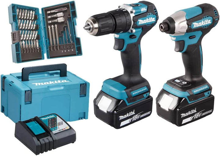 Makita DLX2414JX4 Akku-Set 18V (DTD157Z + DHP487Z + DC18RC + 2x BL1830B) im MAKPAC