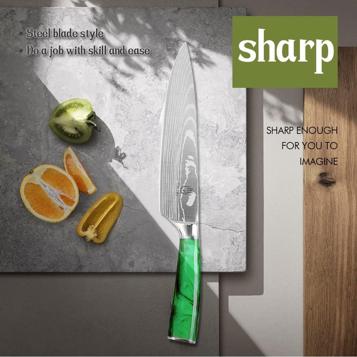 FULLHI Messer Set, 14pcs japanisches Messer Set, Mehrfarbige Premium deutsche Edelstahl Küchenmesser