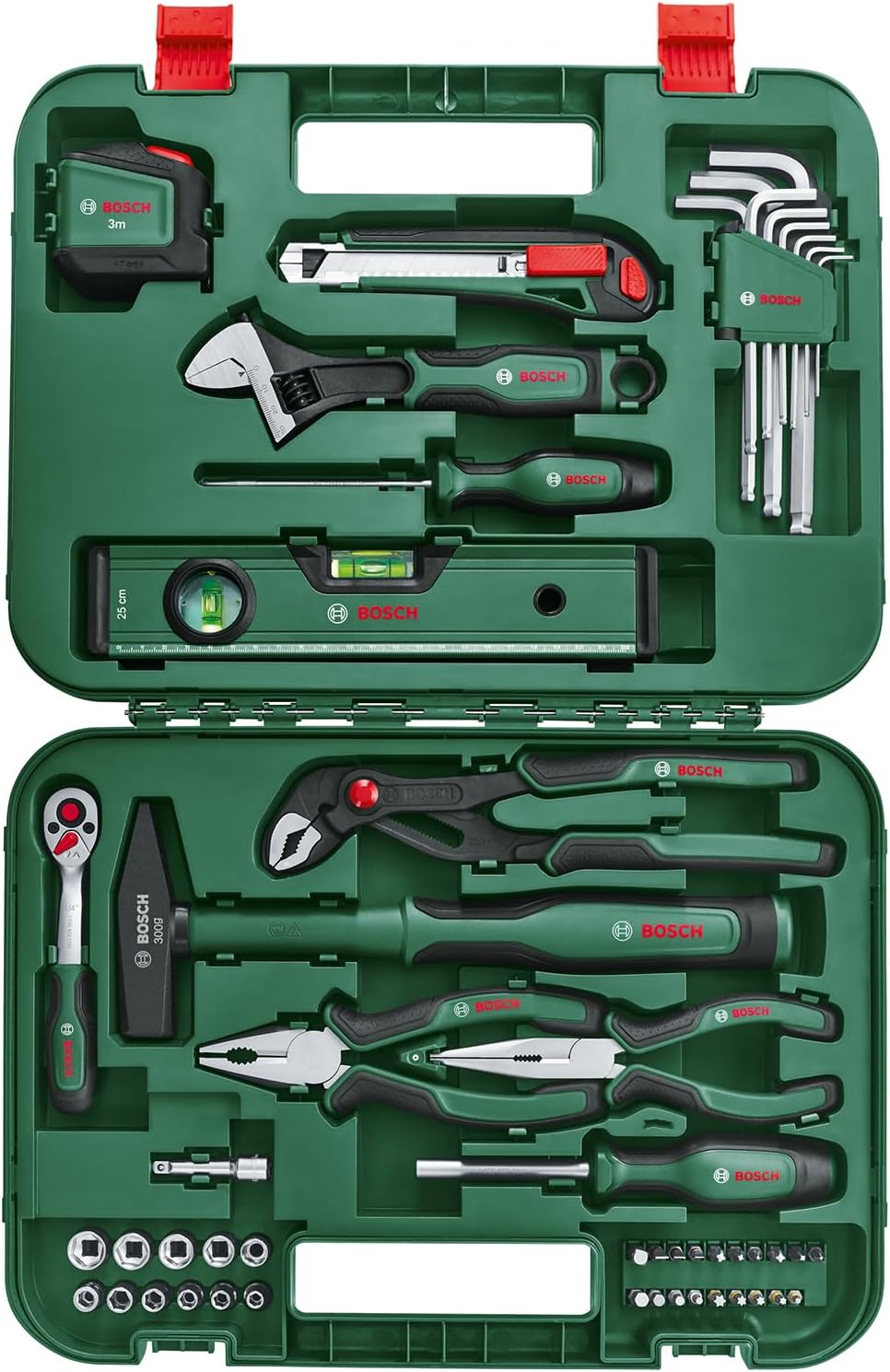 Bosch Home and Garden Bosch Handwerkzeug-Set Advanced, 52-teilig (Set mit hochwertigen Werkzeugen fü