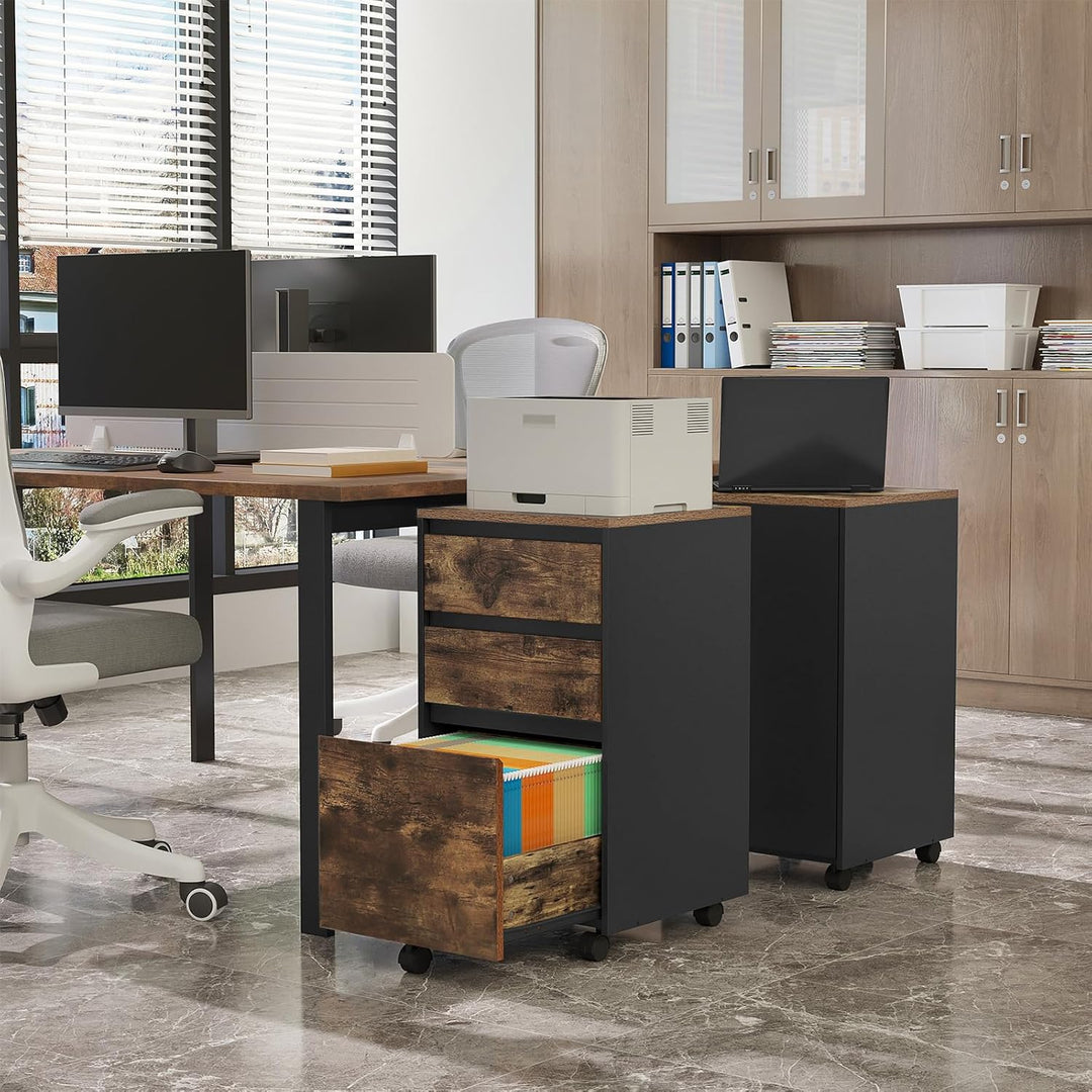 WOLTU mobiler Aktenschrank, Schrank für Aktenordner, Aufbewahrungsschrank im Büro, Büroschrank mit R