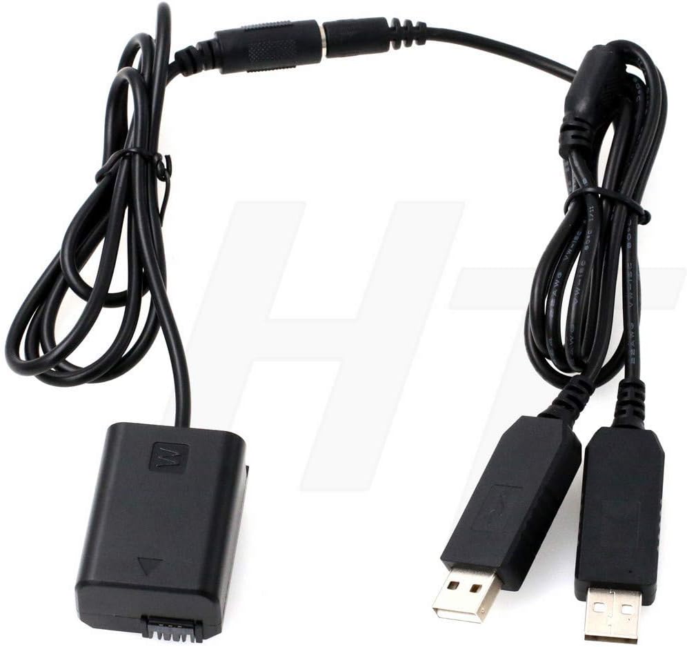 HangTon 5 V USB auf NP-FW50 DC Koppler Dummy Akku für Sony A7 A7II A7S A7SII A7R A7RII A6300 A6500 A