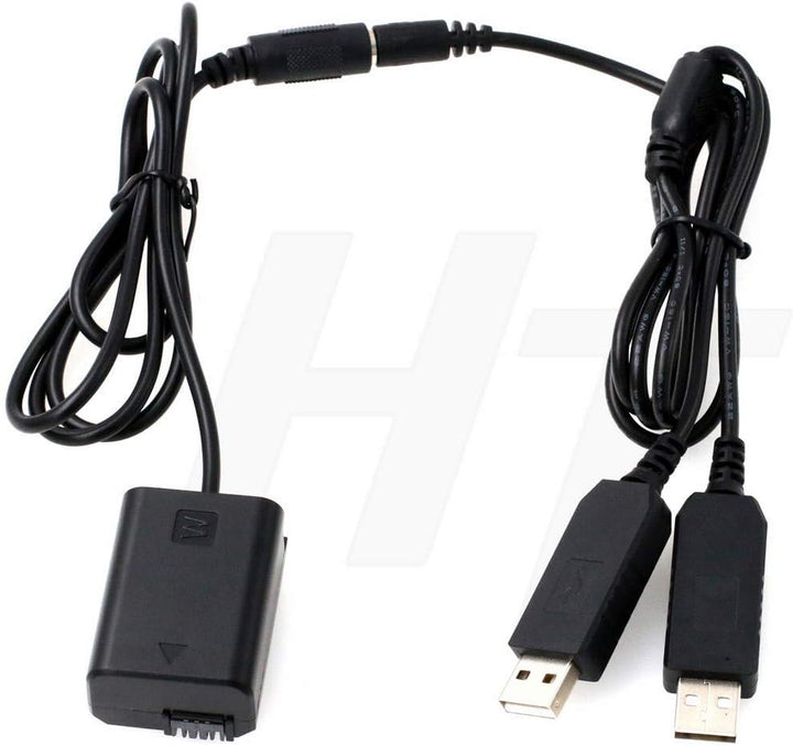 HangTon 5 V USB auf NP-FW50 DC Koppler Dummy Akku für Sony A7 A7II A7S A7SII A7R A7RII A6300 A6500 A